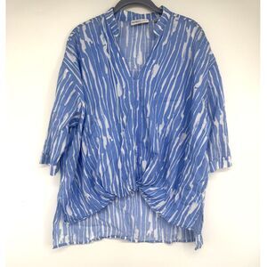 Patrizia Luca Milano Knot Front Resort Wear Shirt Size L/XL